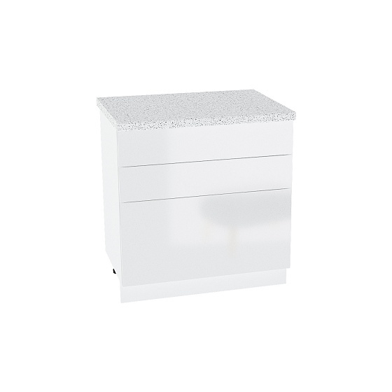 Шкаф нижний с 3 ящиками Кухня Эстетик 800 мм Белый - Магнолия