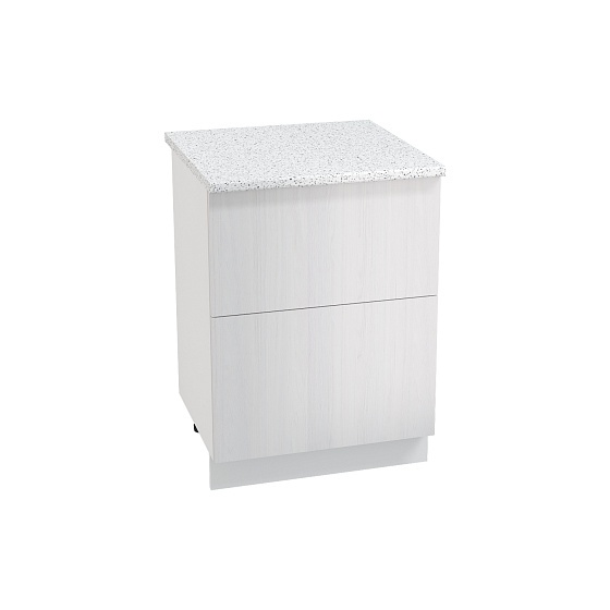 Шкаф нижний 2 ящика Кухня Хелмер 600 мм Белый - Анкор