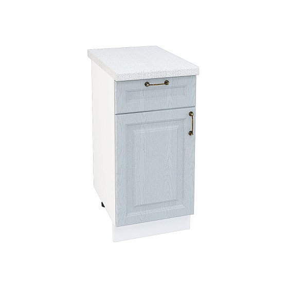 Шкаф нижний 1 ящик Кухня Ницца 400 мм Белый - Дуб серый