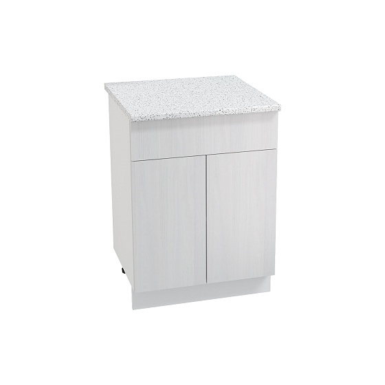 Шкаф нижний 1 ящик с 2 створками Кухня Хелмер 600 мм Белый - Анкор
