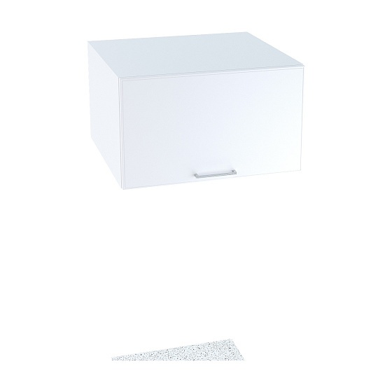Шкаф верхний горизонтальный глубокий Кухня Мемфис 600 мм Белый - Белый софт