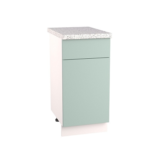 Шкаф нижний 1 ящик Кухня Валерия 400 мм Белый - Мята софт