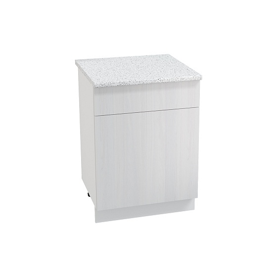 Шкаф нижний 1 ящик с 1 створкой Кухня Хелмер 600 мм Белый - Анкор