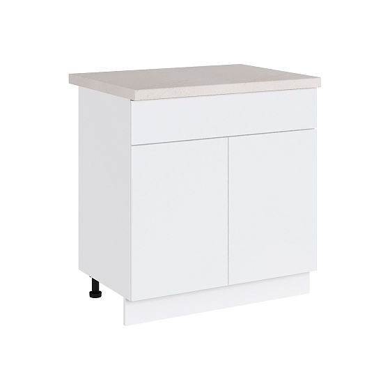Шкаф нижний 1 ящик с 2 створками Кухня Эстетик 800 мм Белый - Магнолия