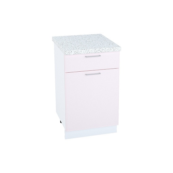Шкаф нижний 1 ящик Кухня Мемфис 500 мм Белый - Японский шёлк