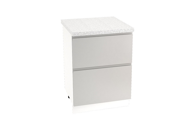 Шкаф нижний с 2 ящиками Кухня Маори 600 мм Белый - Оулвинг