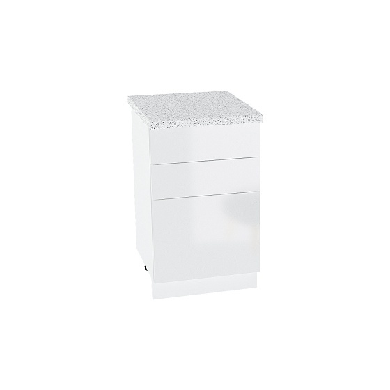 Шкаф нижний с 3 ящиками Кухня Эстетик 500 мм Белый - Магнолия