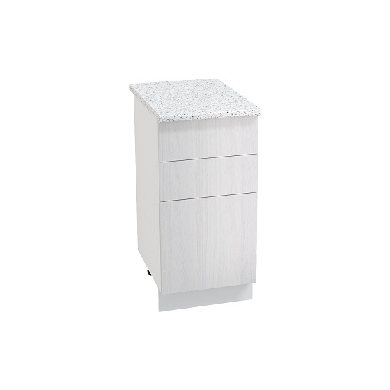 Шкаф нижний 3 ящика Кухня Хелмер 400 мм Белый - Анкор
