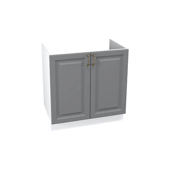 Шкаф нижний мойка с 2 створками Кухня Ницца 800 мм Белый - Монблан софт
